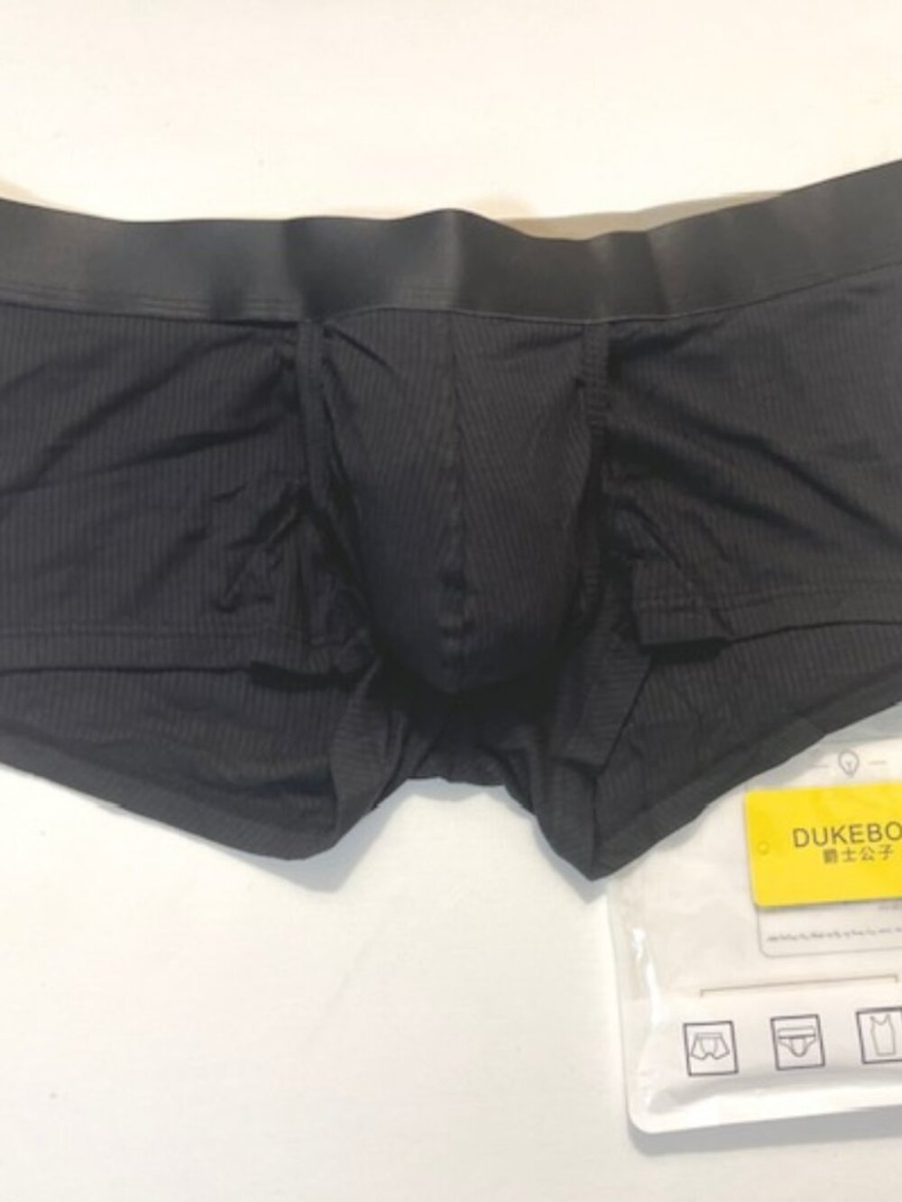 DUKEBOY - Asian Size XL - Ribbed Viscose Breathable Pouch Boxer Briefs/ - Black